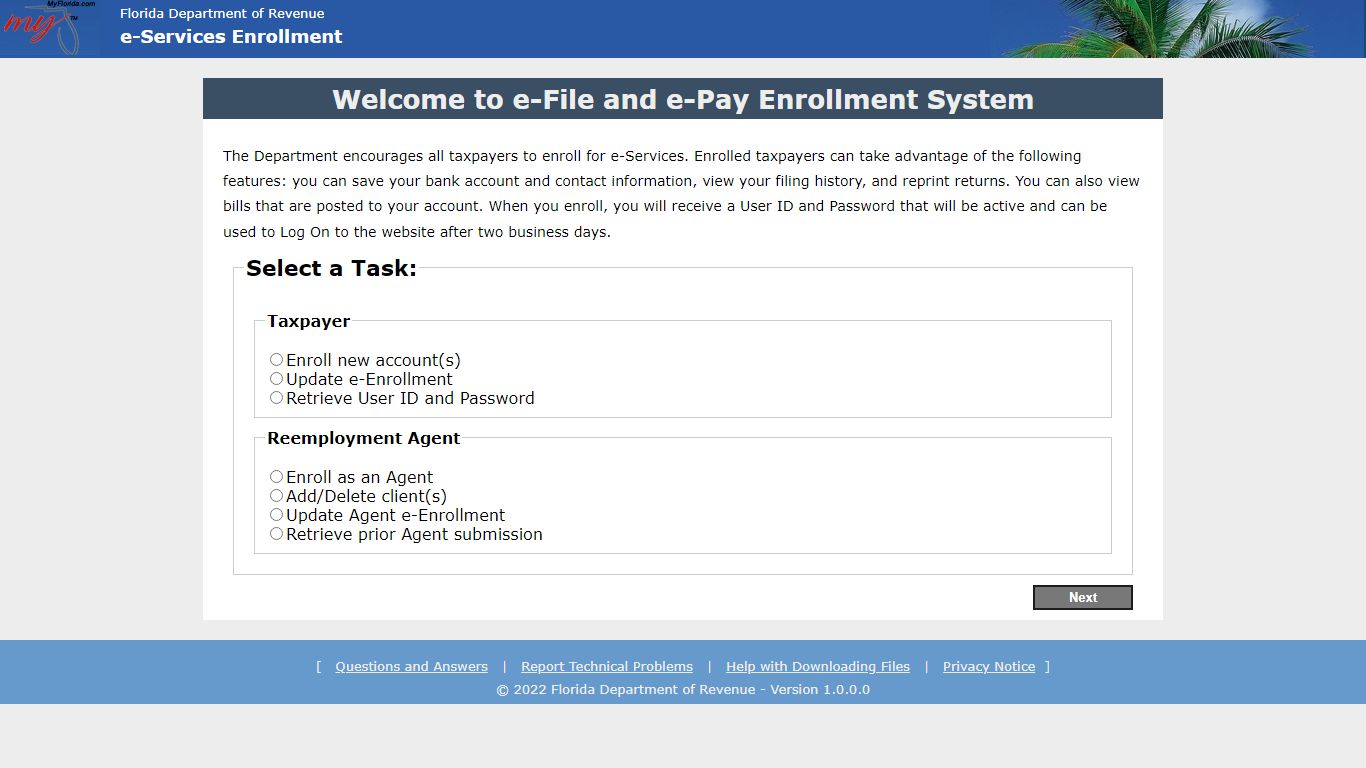e-Services Enrollment - floridarevenue.com